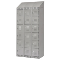 Lockers, 6 -tier, Bank of 3, 36" x 18" x 82", Steel, Grey, Knocked Down Brunswick Fyr & Safety