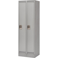 Lockers, Bank of 2, 24" x 18" x 76", Steel, Grey, Knocked Down Brunswick Fyr & Safety