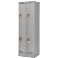 Casiers, 2 niveaux, Bloc de 2, 24" x 18" x 76", Acier, Gris, D&eacute;mont&eacute; Brunswick Fyr & Safety