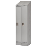 Lockers, Bank of 2, 24" x 18" x 86", Steel, Grey, Knocked Down Brunswick Fyr & Safety