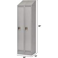 Lockers, Bank of 2, 24" x 18" x 86", Steel, Grey, Knocked Down Brunswick Fyr & Safety