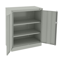 Counter High Cabinet, Steel, 2 Shelves, 42" H x 36" W x 18" D, Light Grey FL643 | Brunswick Fyr & Safety