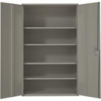 Extra Wide Hi-Boy Storage Cabinet, Steel, 4 Shelves, 72" H x 48" W x 24" D, Grey Brunswick Fyr & Safety