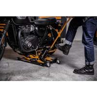 ATV and Motorcycle Jack, 0.75 Ton(s) Capacity, 4-2/3" Lowered, 14-1/2" Raised, Manual Hydraulic Brunswick Fyr & Safety