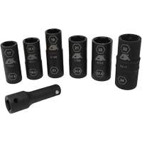 Half Metric Flip Socket Set, 7 Pcs, Impact, 1/2" Drive Size, Deep Brunswick Fyr & Safety
