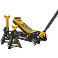 Magic Lift Service Jack & Jack Stands Combo Set, 3 Ton(s)/2.5 Ton(s) Capacity, 3-7/20" Lowered, 19-3/10" Raised, Manual Hydraulic Brunswick Fyr & Safety