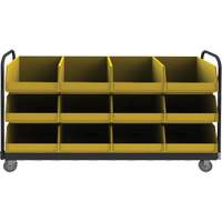 Mobile Tub Rack, Double-sided, 12 bins, 78" W x 18" D x 47" H FM026 | Brunswick Fyr & Safety