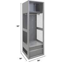 Gear Locker, Steel, 24" W x 18" D x 72" H, Grey Brunswick Fyr & Safety