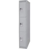 Casiers, 3 niveaux, 12" x 18" x 72", Acier, Gris, D&eacute;mont&eacute; Brunswick Fyr & Safety