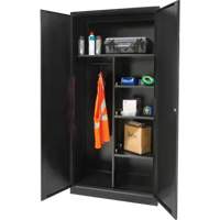 Combination Storage Cabinet, 36" W x 18" D x 72" H, Black Brunswick Fyr & Safety