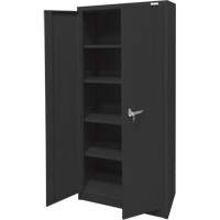 Armoire d'entreposage, Acier, 4 Tablettes, 66" h x 30" la x 15" P, Noir Brunswick Fyr & Safety