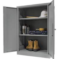 Armoire de rangement &agrave; hauteur de comptoir, Acier, 2 Tablettes, 42" h x 30" la x 15" P, Gris Brunswick Fyr & Safety