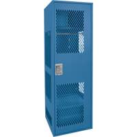Gear Locker with Door, Steel, 24" W x 18" D x 72" H, Dark Blue Brunswick Fyr & Safety