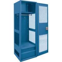 Gear Locker with Door, Steel, 24" W x 18" D x 72" H, Dark Blue Brunswick Fyr & Safety