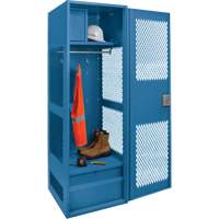 Gear Locker with Door, Steel, 24" W x 18" D x 72" H, Dark Blue Brunswick Fyr & Safety