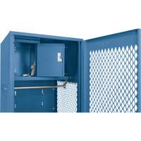 Gear Locker with Door, Steel, 24" W x 18" D x 72" H, Dark Blue Brunswick Fyr & Safety