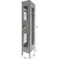 Casiers ventil&eacute;s, 12" x 18" x 78", Acier, Gris, D&eacute;mont&eacute;, Perfor&eacute; Brunswick Fyr & Safety