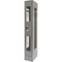 Vented Lockers, 12" x 18" x 78", Steel, Grey, Knocked Down, Perforated Brunswick Fyr & Safety