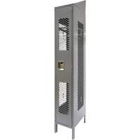 Vented Lockers, 12" x 18" x 88", Steel, Grey, Knocked Down, Perforated Brunswick Fyr & Safety