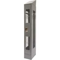 Vented Lockers, 12" x 18" x 88", Steel, Grey, Knocked Down, Perforated Brunswick Fyr & Safety