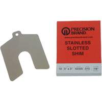 Slotted Shim Assortments, 2" L x 0.001"- 0.125" Thickness, 2" W, Stainless Steel GR268 | Brunswick Fyr & Safety