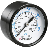 Dry Pressure Gauge, 1-1/2" , 0 - 160 psi, Back Mount, Analogue Brunswick Fyr & Safety