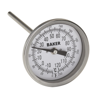 Bi-Metal Thermometers, Contact, Analogue, 0-250°F (-20-120°C) Brunswick Fyr & Safety