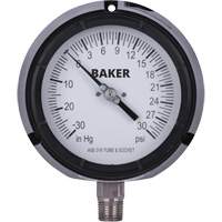 Pressure Gauge, 4-1/2" , 30"-0-30 psi, Bottom Mount, Liquid Filled Analogue Brunswick Fyr & Safety