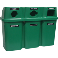 Recycling Containers Bullseye™, Curbside, Plastic, 3 x 114L/90 US Gal. JC593 | Brunswick Fyr & Safety