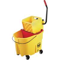 WaveBrake&reg; Mop Bucket & Wringer Combo Pack, Side Press, 8.75 US Gal.(35 Quart), Yellow Brunswick Fyr & Safety