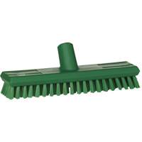 Brosse lave-pont aliment&eacute;e en eau, Crins Extra-ferme, 10-3/4", Polyester, Vert Brunswick Fyr & Safety