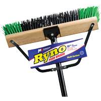 Ryno Push Broom with Braced Handle, 18", Stiff, PVC Bristles Brunswick Fyr & Safety