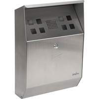Smoking Receptacle, Wall-Mount, Stainless Steel, 1.6 Litres Capacity, 13-4/5" Height JN619 | Brunswick Fyr & Safety