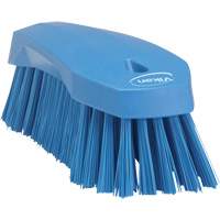 Large Angled Hand Brush, Stiff Bristles, 8" Long, Blue Brunswick Fyr & Safety