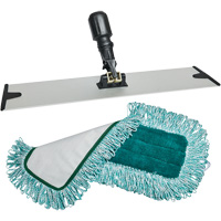 Dust Mop Pad & Frame, Hook and Loop Style, Polyester, 18" L x 5-3/4" W Brunswick Fyr & Safety