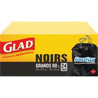 90L Garbage Bags, Regular, 30" W x 33" L, Black Brunswick Fyr & Safety