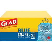 45L Recycling Bags, Regular, 24" W x 28" L, Blue Brunswick Fyr & Safety