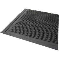 Tapis dext&eacute;rieur, Caoutchouc, Grattoir Type, Motif Plein, 3' x 5', Noir Brunswick Fyr & Safety
