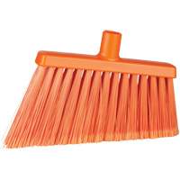 Angle Head Broom, Stiff/Split Bristles, 11-2/5", Polyester/Polypropylene/PVC/Synthetic, Orange JP824 | Brunswick Fyr & Safety