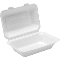 Compostable Hinged Food Containers, Bagasse, Recantgular JP904 | Brunswick Fyr & Safety