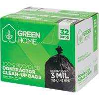 Green Home Garbage Bags, Strong, 33" W x 48" L, 3 mils, Black, 159 L (42 Gal.) Capacity Brunswick Fyr & Safety