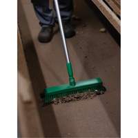 Push Broom Head, Fine/Stiff Bristles, 16-1/2", Polyester/Polypropylene, Green Brunswick Fyr & Safety