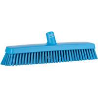 Push Broom Head, Fine/Stiff Bristles, 16-1/2", Polyester/Polypropylene, Blue Brunswick Fyr & Safety