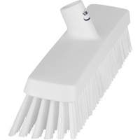 Push Broom Head, Fine/Stiff Bristles, 16-1/2", Polyester/Polypropylene, White Brunswick Fyr & Safety