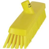 Push Broom Head, Fine/Stiff Bristles, 16-1/2", Polyester/Polypropylene, Yellow Brunswick Fyr & Safety