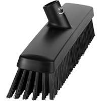 Push Broom Head, Fine/Stiff Bristles, 16-1/2", Polyester/Polypropylene, Black Brunswick Fyr & Safety