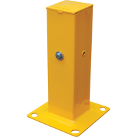Tubular Post for Guard Rail, 5" W x 18" H, Yellow KA098 | Brunswick Fyr & Safety