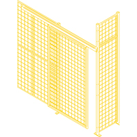 Wire Mesh Partition Components - Sliding Doors, 4' W x 8' H KH938 | Brunswick Fyr & Safety