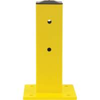 Single Guard Rail Post, Steel, 5" L x 17" H, Safety Yellow KI246 | Brunswick Fyr & Safety