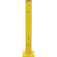 Double Guard Rail Post, Steel, 5" L x 44" H, Safety Yellow KI247 | Brunswick Fyr & Safety
